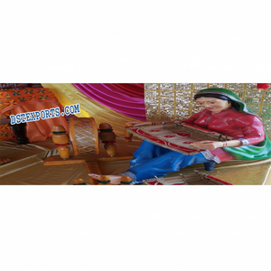 ปัญจาบเลดี้ไฟเบอร์รูปปั้นกับ Chaj Mehndi เวทีไฟเบอร์รูปปั้นตกแต่งปัญจาบแต่งงานรูปปั้นคู่ - Product Image 1