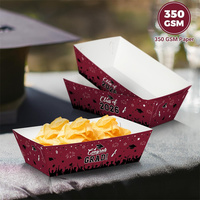 Plateaux de service jetables en papier de qualité alimentaire, couleur bordeaux, pour frites, burgers, en forme de bateau, pour décorations de table et cadeaux d'anniversaire