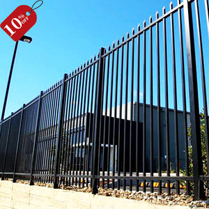 Le jardin extérieur portatif de 6 pieds enduit décoratif noir galvanisent les piquets pâles en acier - Product Image 4