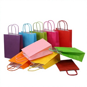 Wholesale Custom Logo Reusable Recyclable Kraft <b>Paper</b> Packaging Bags for Small Businesses Plain Brown Bags Hand Length Handles - Product Image 3