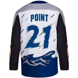 Pour Lightning # 86 Kucherov # 91 Stamkos # 88 Maillot de hockey sur glace Vasilevskiy, cousu, unisexe, court, séchage rapide, bleu, blanc, noir - Product Image 4