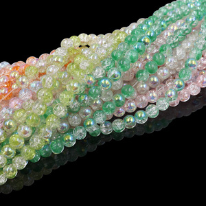 Venta al por mayor 32 pulgadas <span class=keywords><strong>Chamilia</strong></span> cristal Murano y cuentas de vidrio 6mm naranja verde rosa azul craquelado cuentas sueltas caja de joyería - Product Image 4