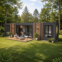 Maison préfabriquée en acier isolé moderne de luxe de 40 pieds avec balcon et terrasse panoramiques