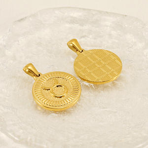 Mode acier inoxydable PVD or signes du zodiaque pendentifs pour femmes hommes 12 Constellations pièce Horoscope astrologie <span class=keywords><strong>pendentif</strong></span> à breloques - Product Image 5