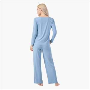 Vietnam <b>Clothing</b> Manufacturer Custom Bamboo Sleepwear For <b>Women</b> Pajamas Full Length Pajamas Loungewear Cotton Modal Fabric - Product Image 4