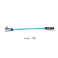 Câble de données et de charge USB-C mâle-mâle coudé de 0,12 m, compatible 4K 60Hz 3D, charge rapide 10 Gbit/s, en nylon bleu PVC, pour appareil photo