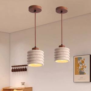 Lampe à <span class=keywords><strong>suspension</strong></span> style wabi-sabi, décoration murale pour salon, <span class=keywords><strong>suspension</strong></span> de bar rustique rétro - Product Image 2