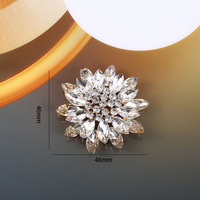 Kancing Rhinestone Flatback 4.6CM DIY Kancing Rhinestone Flatback untuk Hiasan Bunga Rambut Pernikahan LZY005