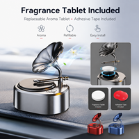 Diffuseur de voiture vintage style gramophone, désodorisant multifonctionnel, ornement rotatif pour tableau de bord, rechargeable avec tablette parfumée en plastique