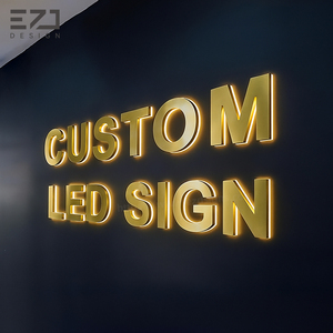 EZD faire logo pour mon entreprise alphabet éclairé lettre en métal signe lettres lumineuses pour signe rétro-éclairé led <span class=keywords><strong>canal</strong></span> lettres signe - Product Image 3