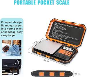 Cella di carico della macchina di pesatura 200g/0.01g bilancia digitale bilancia tascabile elettronica 2 * batteria AAA Display LCD retroilluminato blu - Product Image 5