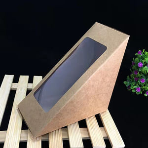 Meilleures boîtes à <span class=keywords><strong>sandwich</strong></span> triangulaires <span class=keywords><strong>en</strong></span> papier kraft écologique et robuste personnalisées <span class=keywords><strong>en</strong></span> usine avec fenêtre pour emballage alimentaire et <span class=keywords><strong>boulangerie</strong></span> - Product Image 5