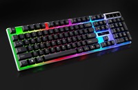 G21 Kabel USB Baru Permainan Manipulator Warna-warni Bercahaya Keyboard Laptop KB untuk PC Komputer Gamer