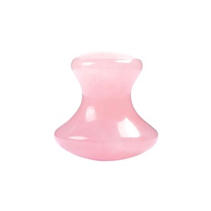 Outil Gua Sha en forme de champignon fait à la main Quartz Rose Vert Jade pour dos épaule taille Massage de méditation relaxant pour utilisation SPA - Product Image 6