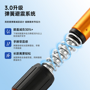 Bastones de trekking Golden Finger de 4 secciones, ultraligeros, de aleación de aluminio con sistema de absorción de impactos para senderismo y escalada - Product Image 1