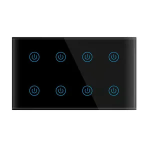 G-Tech Plus Smart Light Switch Wifi Tuya 8 Gang Remote Control Touch Switch Board Smart Life Control Via Alexa Google Home