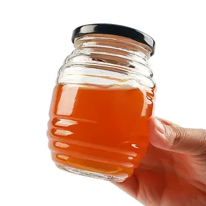 Suporte moderno de mel, pente de mel, jarra de vidro, jarra de creme de mel, 350ml, 0.5kg