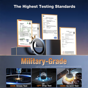 AR 9H เลนส์กล้องกันกระแทกขอบสีดำสำหรับ <span class=keywords><strong>iPhone</strong></span> <span class=keywords><strong>14</strong></span>/15/16/17 <span class=keywords><strong>PRO</strong></span> <span class=keywords><strong>MAX</strong></span> - Product Image 2