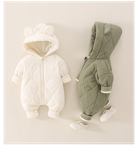 Combinaison d'hiver à capuche pour nouveau-nés filles et garçons, salopette chaude pour bébés, manteau de neige pour enfants, combinaison ours pour tout-petits, vêtements d'extérieur - Product Image 4