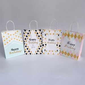 Sacs cadeaux d'anniversaire KM en papier kraft avec poignées, écologiques, pour fêtes, vente en gros, stock disponible, prix d'usine, livraison rapide - Product Image 4