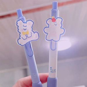 Custom Transparent Orange Acrylic Plastic Pen Cartoon Characters 0.7mm <b>Gel</b> Ballpoint Blue Black Ink Durable Soft PVC Promotion - Product Image 2