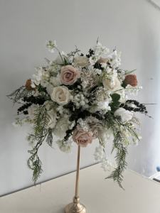 Lujo Real Touch <span class=keywords><strong>canela</strong></span> musgo Salvia Rosa ceniza cuarzo niebla pasillo <span class=keywords><strong>flor</strong></span> corredor para champán verde centro <span class=keywords><strong>de</strong></span> mesa flores plantas - Product Image 4