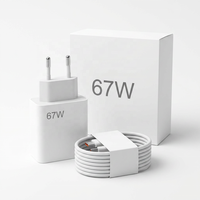 Adaptador USB de Carga Súper Rápida de 67W con Cable Tipo C de 6A, Cargador de Teléfono con Entrega de Energía Rápida, Cargador de Pared para Teléfono Móvil