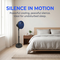 Ventilateur sur pied intelligent à commande vocale, tête réglable à 90°, rotation 3D, construction en plastique pour usage domestique, camping-car et voiture