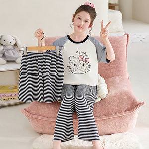 Vente directe d'usine, pyjamas pour enfants sur mesure, 100% coton, doux et chauds, imprimés de dessins animés, vêtements de détente pour garçons et filles, vêtements d'été - Product Image 5