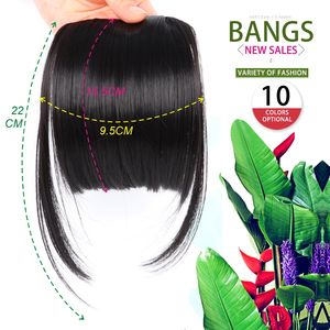 AliLeader Natural Black Brown Neat Front <strong>Clip</strong> in Hair Bangs Extensions <strong>Clip</strong> <strong>on</strong> Synthetic Hair False <strong>Fringe</strong> Hairpieces - Product Image 5