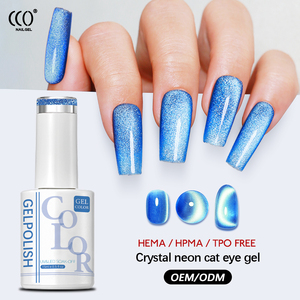 Esmalte de Uñas en Gel de Ojo de Gato de Cristal de Neón, 12 Colores, Fabricación Personalizada OEM/ODM, Marca Privada con su Logotipo, Libre de HEMA/TPO - Product Image 2