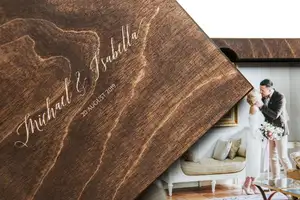 JUNJI Wooden Lovely USB Geschenk box Foto verpackung Holz speicher Memory Wedding Box als Geschenk