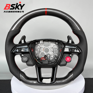 <span class=keywords><strong>Volante</strong></span> de Fibra de Carbono con Botón de Encendido para <span class=keywords><strong>Audi</strong></span> Q3 Q5 Q6 Q7 Q8 SQ8 A3 <span class=keywords><strong>A4</strong></span> B9 A5 B8 A6 C7 S3 S4 RS3 RS5 RS7 RS6 C8 - Product Image 1