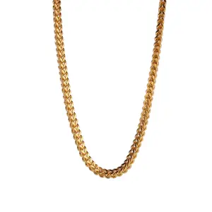 Großhandel 4mm Square Curb Herren Halskette Silber Goldkette Kubanischer Edelstahl Schmuck Hals Link Ketten für Männer