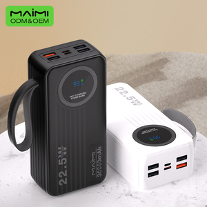 แบตสำรอง <span class=keywords><strong>Maimi</strong></span> 30000mAh ชาร์จเร็<span class=keywords><strong>ว</strong></span> 22.5W PD 20W 5 ช่องเสียบ พร้อมหน้าจอ LED แสดงผลแบบดิจิตอล และสายคล้องคอ พก<span class=keywords><strong>พา</strong></span>สะดวก - Product Image 1