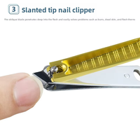 Ensemble de coupe-ongles - Outils de manucure, ciseaux à ongles de grande taille avec coupe angulaire, coupe-ongles domestiques portables dans un sac en PVC