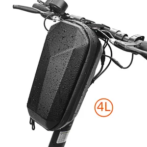 4L large capacity black EVA waterproof hard scooter balance car bike cycling case double zippers mountain bicycle handlebar bag