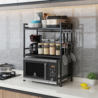 Étagère de rangement rétractable pour cuisine, style PYJ, vente chaude, étagère de rangement pour four à micro-ondes, étagère de rangement pour four à micro-ondes pliable