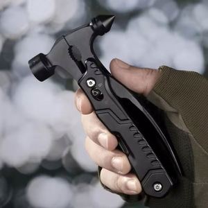 Vente en gros de marteau multifonction tactique d'extérieur 12 en 1, marteau de sécurité en aluminium pour le camping, la randonnée et la survie - Product Image 4