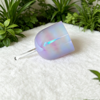 Bol chantant en cristal avec poignée lavande irisée, pureté 99,99 %, 440 Hz/432 Hz, notes CDEFGAB, pour équilibrage des chakras, bain sonore et yoga