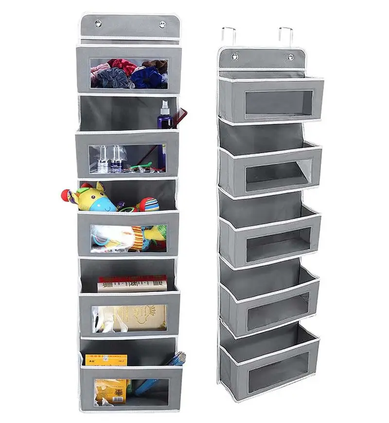 Custom Non-woven 5-Shelf Hanging Bag Behind The Door Storage Organizer For Closet Clothes Toys