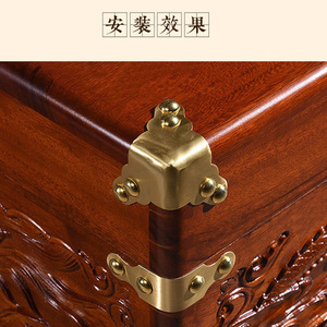 Rounded Brass <b>Corner</b> <b>Protectors</b> For Furniture New Chinese Style Durable Copper Hardware - Product Image 3