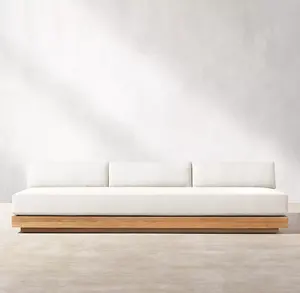 New Modern Handmade Design Outdoor Furniture Sofa Garden Sofa Solid Wood Teak Sofa