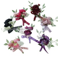 Boutonnière de mariage en tissu artificiel, corsage floral pour marié et mariée, fleur de poignet pour banquet, modèle 25057