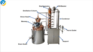 Alambic domestique 50L 100L 500L 1000L / Distillation à la chaleur / Chaudière de brassage en cuivre - Product Image 4