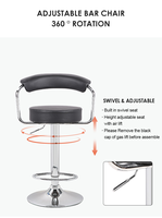Chaise de bar moderne à cadre en acier pliable avec siège souple à rotation libre, durable, pour usage commercial dans les hôpitaux et les hôtels