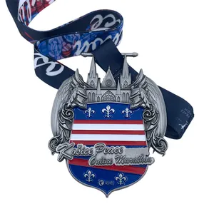 Medalla 3d de aleación de Zinc antigua personalizada, medalla de carrera de maratón, deportes de Metal, baloncesto, fútbol, con cinta, barata, venta al por mayor