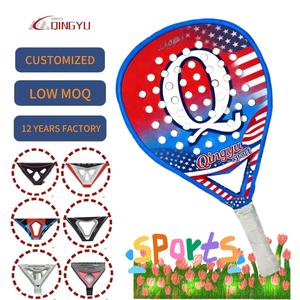 Raqueta de Pádel Profesional de Fibra de Carbono de Calidad, <span class=keywords><strong>Marca</strong></span> Qingyu Sport, Original de Fábrica, con Logotipo Personalizado - Product Image 1