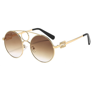 M Brand Oval <b>Sunglasses</b> Full Rim Gradient Lenses UV400 Women Casual <b>Retro</b> Style 2024 - Product Image 3