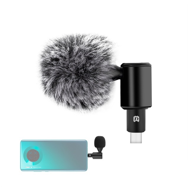 Advanced PULUZ USB-C Type-C Jack Mobile Phone Omnidirectional Condenser Adjustable Microphone Rotatable Mic for Android